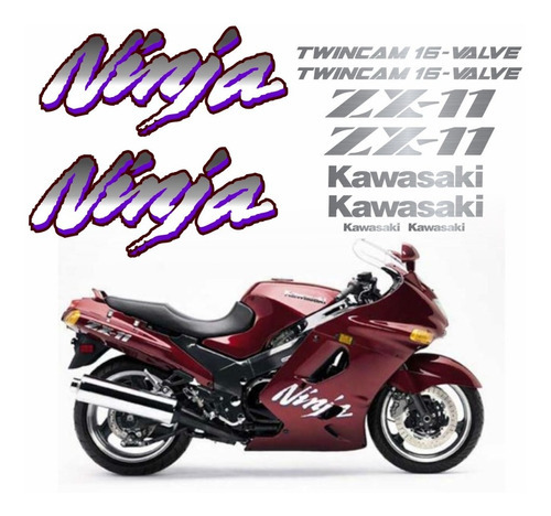 Adesivos Compatível Kawasaki Ninja Zx-11 1994 Vermelha 1194v Cor Kawasaki Ninja Zx-11 1994 Vermelhai Ninja Zx-11 1994 Vermelha