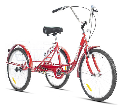 Bicicleta R24 Tricicleta Urbana Con Canasta Rojo Gospel