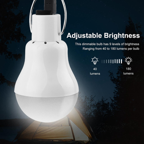 Bombillas Solares Recargables, Luz Solar Led Para Interiores