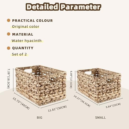 Cesta Rectangular De Jacinto De Agua Con Asas
