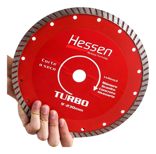 Disco Diamantado Turbo 9'' P/ Concreto - Hessen