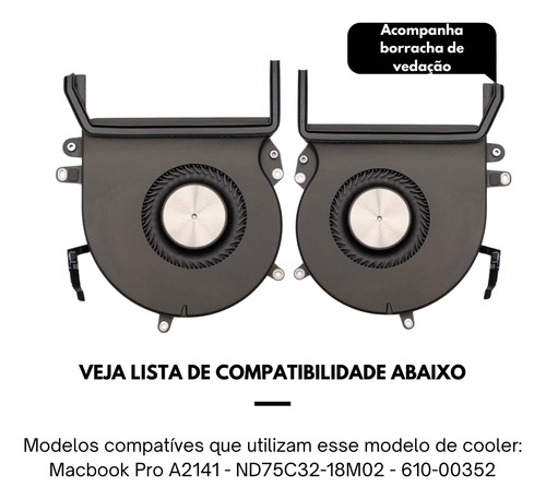 Cooler Para Macbook Pro A2141 16'' Com Touch Bar Dois Lados
