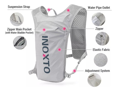 S K Chaleco Running Hydion De 5 Litros Con Bolsa De Agua De