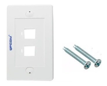 Faceplate 2 Puerto Qpcom Tapa Para Caja Sobrepuesta