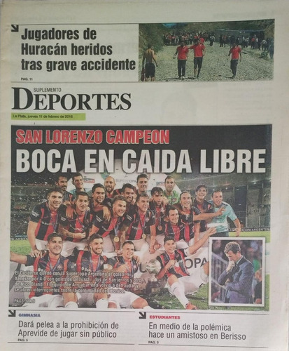 San Lorenzo Campeón Supercopa Argentina 2016. Diario El Día