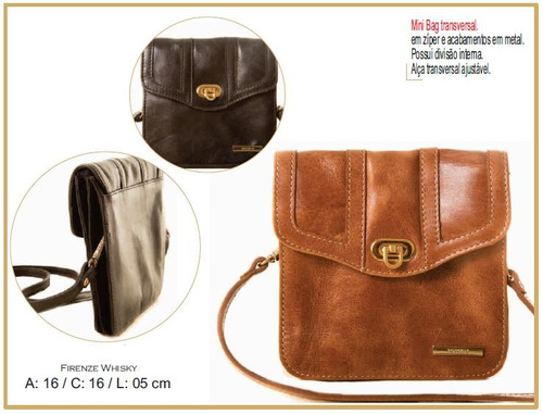 Bolsa Mini Bag Feminina Couro Legítimo Poucelle 6432