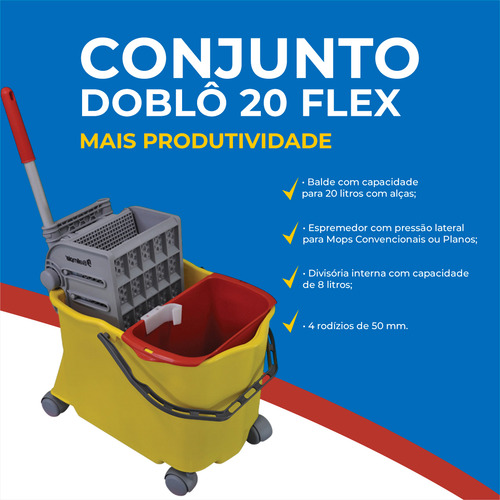 Balde Carrinho De Limpeza Com Espremedor 20 Flex