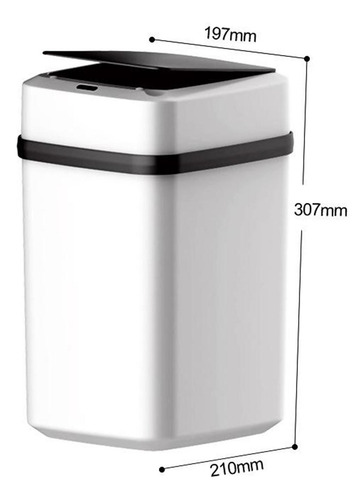 Contenedor De Basura Automático 12l Negro Negro Pequeño