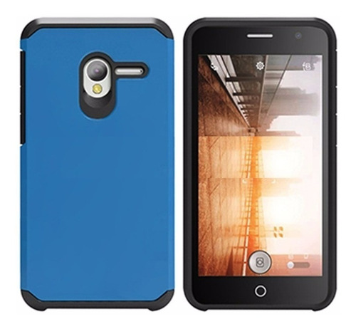 Capa Azul Tpu Emborrachada Alcatel Pop 3 5.0 Pelicula Vidro