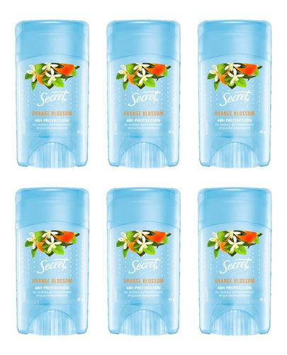Desodorante Secret Stick Gel Orange Blossom 45g - Kit 6un