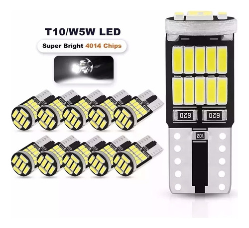 Kit (20) Ampolletas Luces Led T10 - W5w Cola De Pescado