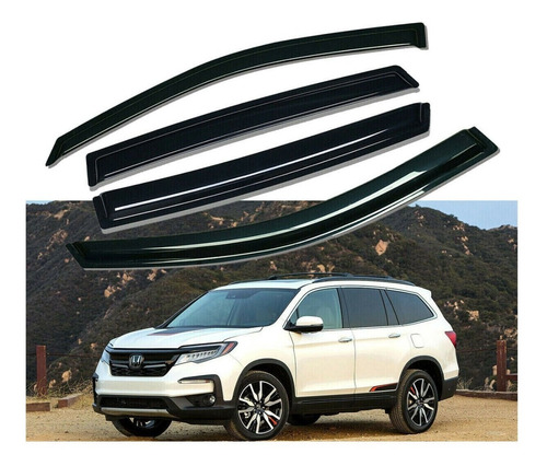 Bota Aguas Deflectores De Ventana Honda Pilot 2016 - 2022 Negro