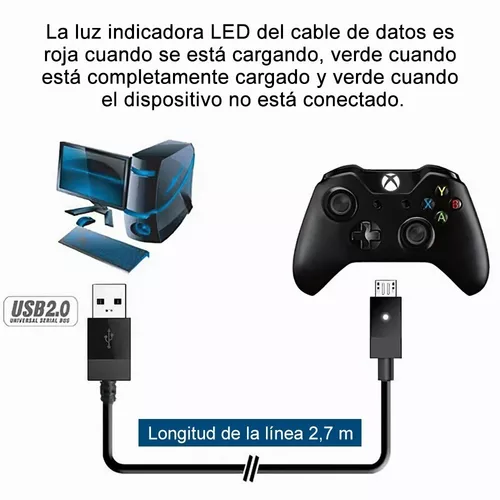 115] Cable De Carga Y Cargador USB Para Mando Inalámbrico Xbox 360