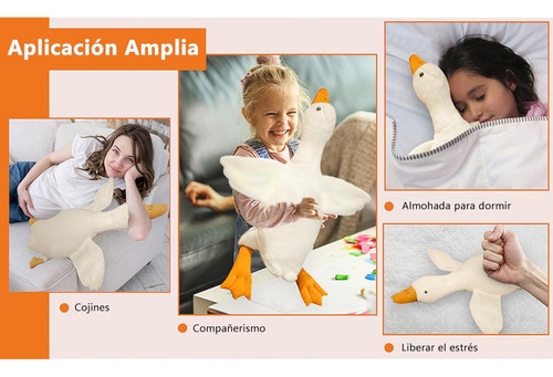 Ya Ganso Peluche Grande, Súper Suave, Blanco, 50 Cm