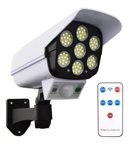 Foco Solar Tipo Camara Seguridad Sensor De Movimiento 77 Led