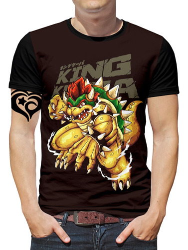 Camiseta Bowser Plus Size Masculina Blusa Super Mario Bros M