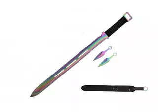 Ninjato Espada Ninja Acero 440 Con Doble Filo Con Kunais