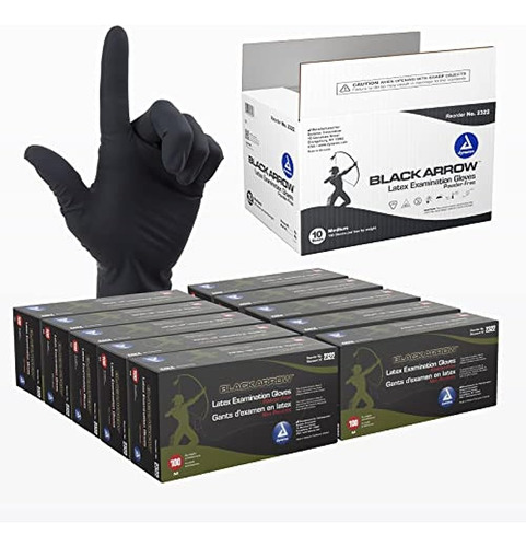 Guantes De Examen De Látex Desechables Dynarex Black Arrow, 