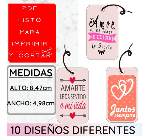 Imagen 2 de 4 de Kit Imprimible A Color Pdf2 San Valentín Tarjetas Etiquetas
