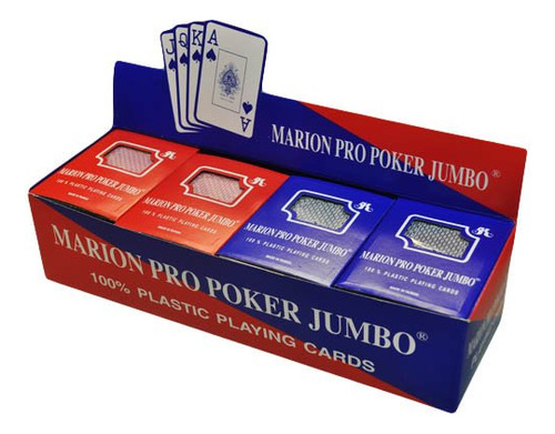 Barajas Marion Pro Poker 100% Plástico Jumbo Index 12 Unid