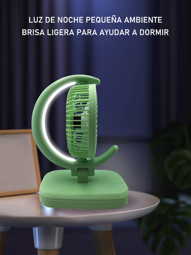 Ventilador Abanico De Escritorio Recargable Lampara Portatil