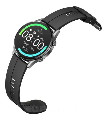 Imagen 4 de 8 de Smartwatch Imilab W12 Sport 1.32" caja 46mm de aleación de zinc black, malla black de silicona y bisel negro de plástico