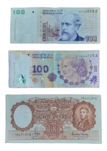 $100 Con Leyenda + $100 De Reposicion + $100 Moneda Nacional