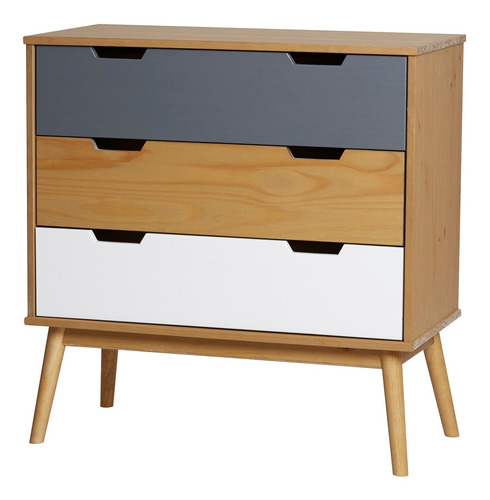 Cómoda Flen Cera, Gris, Blanco Këssa Muebles