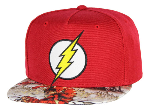 Dc Comics Flash Hat Gorra Snapback Juvenil Fotorreal Con