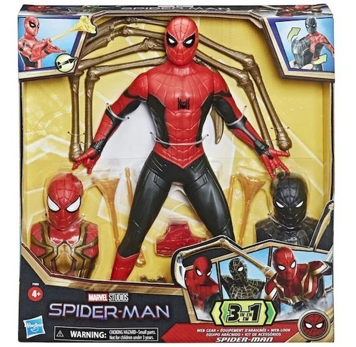 Marvel Spider Man Equipo Aracnido 3 En 1 Figura 34cm Hasbro