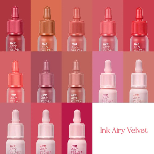 Peripera Labial Ink Airy Velvet Heart Grapefruit 07 Acabado Mate Color Rojo