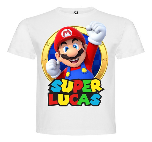 Polera Super Mario Bross Personalizada Algodón 100%