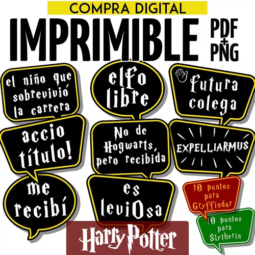 Guirnalda Cumpleaños Harry Potter, Imprimibles PDF