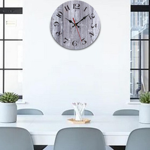Relojes Colgantes Reloj De Pared De Madera Silencioso Gris