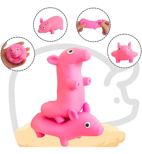 Imagen 2 de 9 de Squishy Pig Chanchito Cerdo Kawaii Relleno Moldeable Toy X1