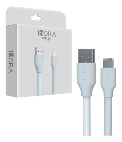 Cabo Carregador 1hora Compatível Com iPhone 2.1a 1m Branco