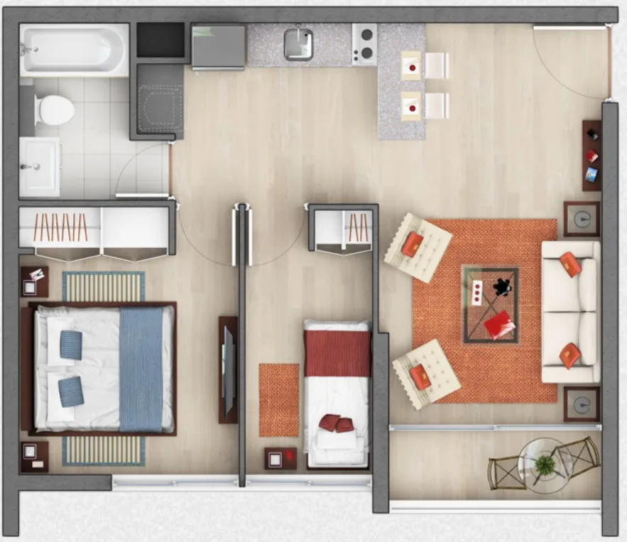 Imagen 2 de 18 de Departamento En Arriendo 2d-1b, San Miguel.
