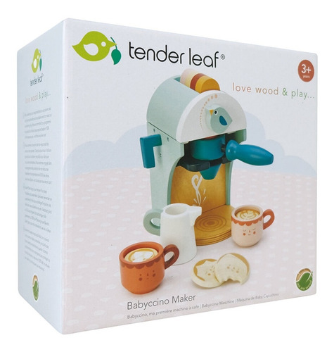 Juego Tender Leaf Babyccino Maker Cafetera De Madera Febo