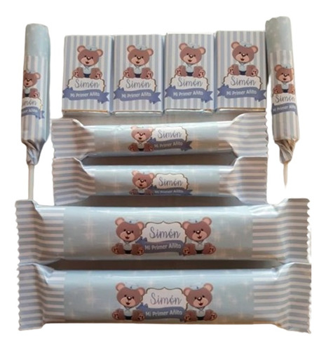 Candy Bar Personalizado Oso Marinero Golosinas 10 Niños