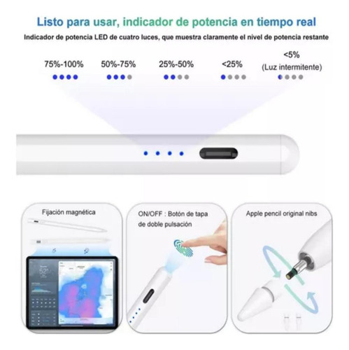 Lápiz Óptico Stylus Pluma Para iPad Android Universal Blanco