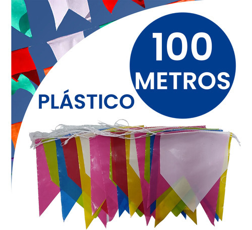 Bandeirinha Festa Junina 100m Bandeirola Plastico Decoração