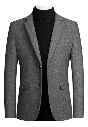 Saco Blazer Elegante Cuello Mao Slim Fit Casual Formal M [u]