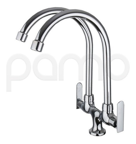 Sm Griferia Lavaplatos Doble Cuello Cisne Palanca