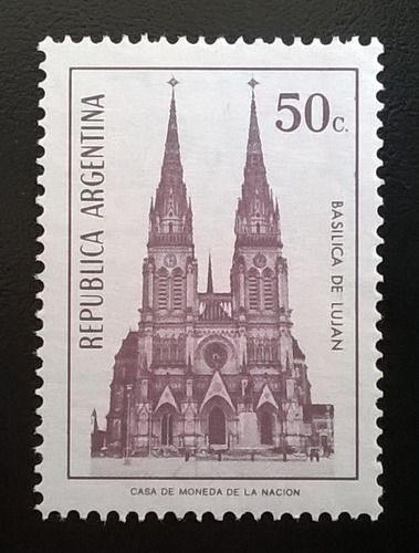 Argentina, Sello Gj 1645 Basílica 50c C. Moneda Mint L11490