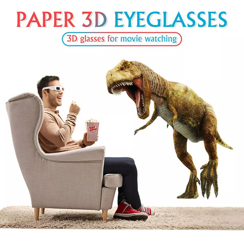 40 Unidades De Gafas 3d, Papel Anaglifo, Película Azul Rojo