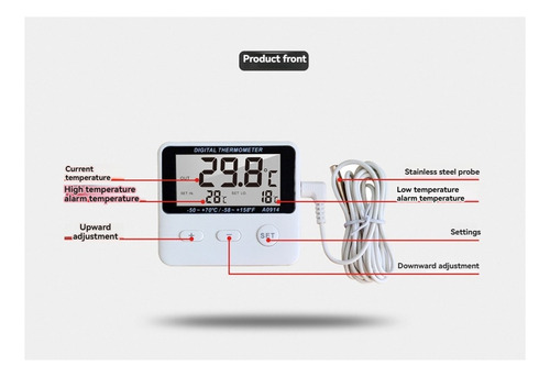 Termómetro Con Sensor De Sonda Digital Lcd, Tanque De Agua,