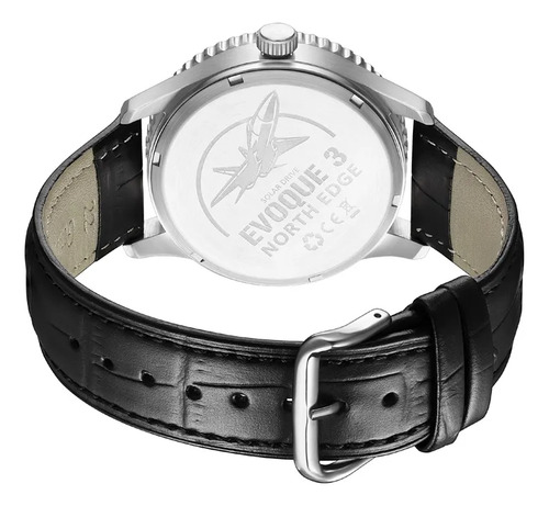 Reloj North Edge Evoque 3 (solar) Negro Plateado Gris Oscuro