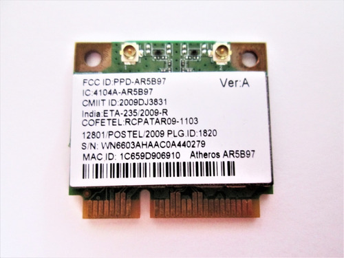 Tarjeta Wifi Atheros Ar5b97 Hp 15-1010 15-1010 Wn6603ah