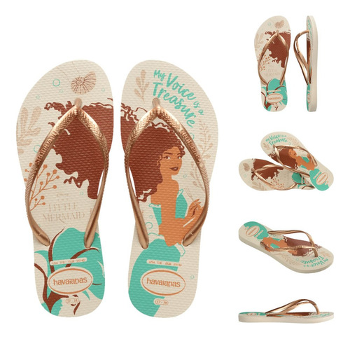 Chinelo Havaianas Kids Slim Princesas Disney