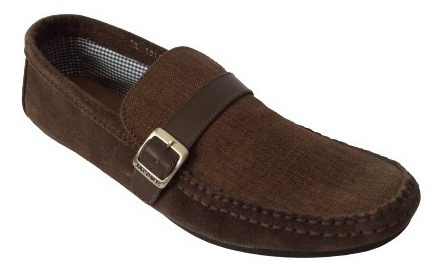 Zapato Jacome Mocasin Casual Urbano Ante/texti Café 0107360j